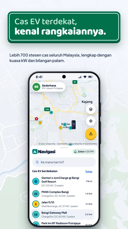 Senarai stesen cas EV terdekat mengikut rangkaian